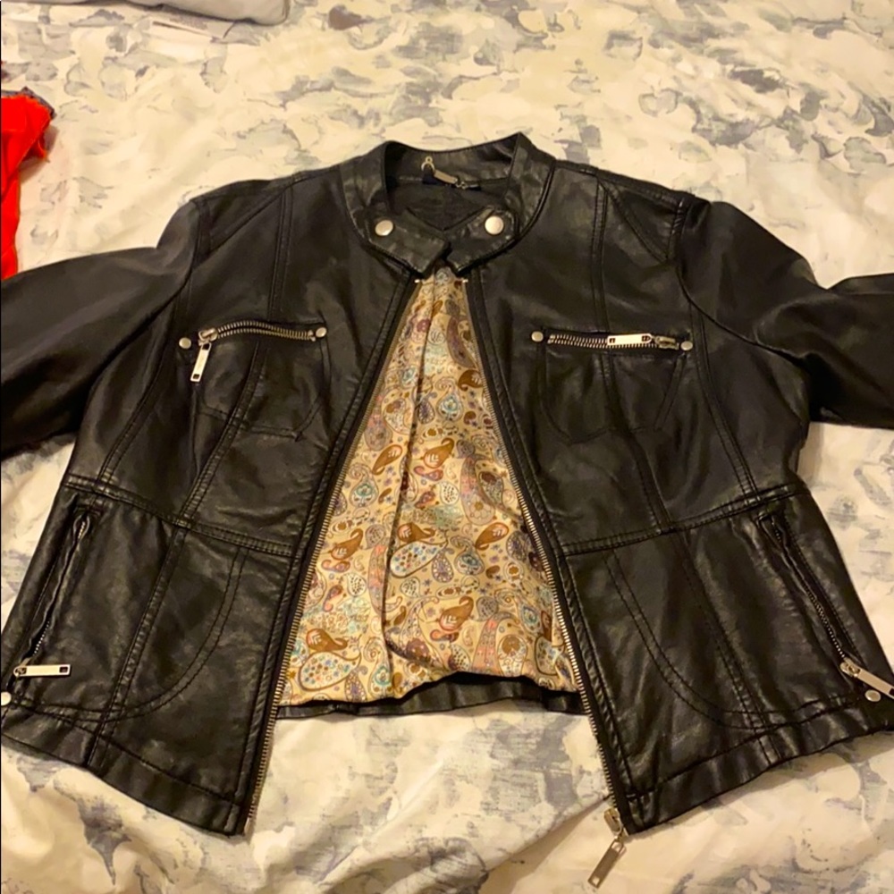 Black leather jacket